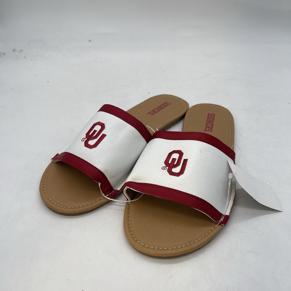 University of Oklahoma Sooners Slides Womens 11 Primary Adjustable Sandals NEW